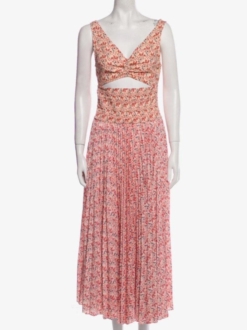 A.L.C. Silk Midi Dress - Orange Floral - Sz 8